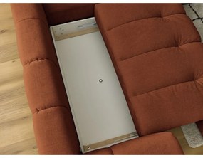 Colțar cărămiziu extensibil/cu spațiu de depozitare (cu colț pe partea dreaptă/în formă de ”L”) Fuji – Bobochic Paris