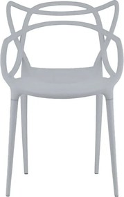 Set 4 scaune din plastic KATO, gri deschis
