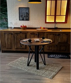 Masa de bucatarie  rotunda nuc negru Ø90 cm