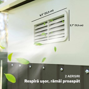 Outsunny Magazie de Grădină cu Ușă Glisantă din Oțel Zincat Gri | Aosom Romania