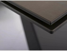 Masa extensibila Westin Ceramic OSSIDO BRUNO maro/negru mat L160-240 cm