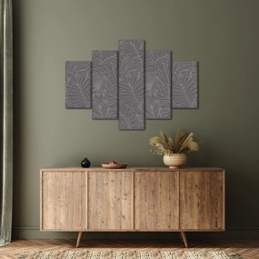 Tablou - Frunze de palmier gri (150x105 cm)