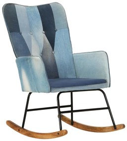 vidaXL Scaun balansoar, model mozaic, albastru denim, pânză