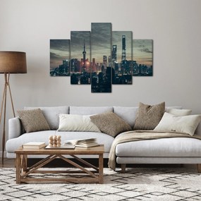 Tablou cu orașul în amurg (150x105 cm)