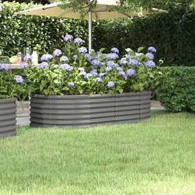 vidaXL Strat înălțat grădină gri 152x80x36cm oțel galvanizat