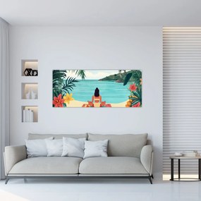 Tablou - Yoghiniță pe plajă (120x50 cm)