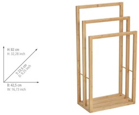 WENKO 25629100 - Suport pentru prosoape BAMBUSA 42,5x82 cm maro