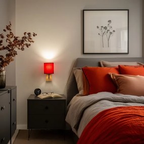 Lampă de perete Brilagi NUBILA WOOD 1xE27/25W/230V stejar/Pompeian roșu