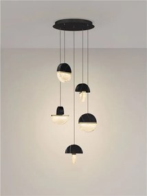 Lustra decorativa cu 5 pendule LED 3000K DORIN