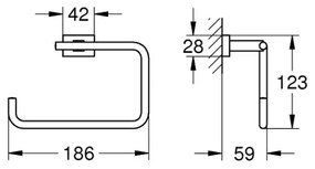 GROHE 40510001 - Suport pentru prosoape ESSENTIALS CUBE 188 mm, crom lucios