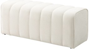 HOMCOM Banc la capătul patului, banchetă tapitată, stil modern, otoman din țesătură aspect in, 110 x 40 x 44 cm, cremă | Aosom Romania