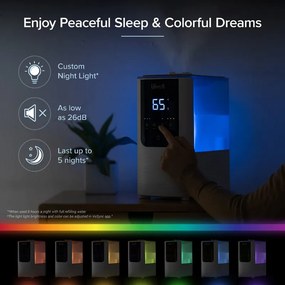 Umidificator Levoit OasisMist 450S LUH-O451S-WEU, 40 m², 280 W, 4,5 l, Aromaterapie, Autonomie de 45 de ore, Alb