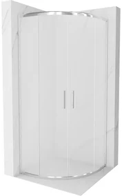 Cabina de dus Mexen Rio semicirculara 80 x 80 cm, mat, crom - 863-080-080-01-30