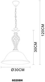 Lustra, Pendul clasic diam.30cm, finisaj brass antique, Odin 60208H GL
