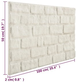 Panouri de perete 3D, model caramida, alb, 10 buc., EPS 10, Alb