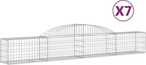 vidaXL Coșuri gabion arcuite, 7 buc., 300x30x40/60 cm, fier galvanizat