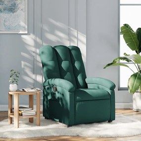 vidaXL Fotoliu rabatabil, verde închis, material textil