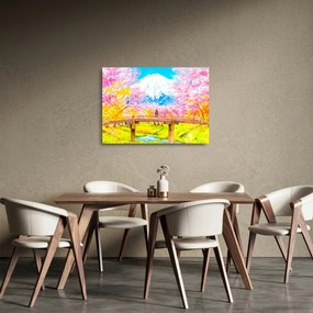 Tablou pe sticlă - Cuplu pictat, acuarelă (70x50 cm)
