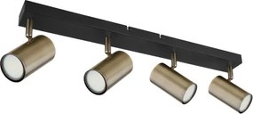 Spot ROBBY 4xGU10/35W/230V neagră/alamă Globo 57911-4M