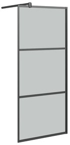 Paravan de dus walk-in 80x195 cm sticla ESG inchisa negru Negru, 80 x 195 cm, Negru inchis