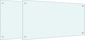vidaXL Panou antistropi bucătărie 2 buc. alb 80x40cm sticlă securizată