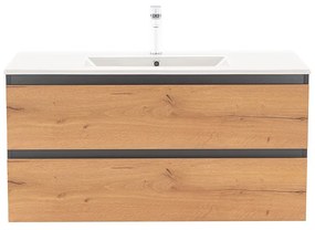 Dulap inferior Vario Forte 100 cu lavoar antracit-stejar