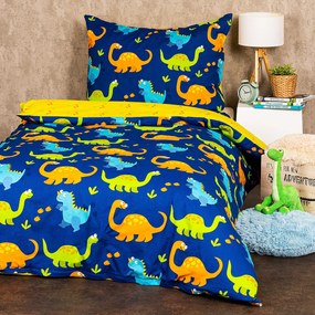 Lenjerie de pat copii, din bumbac, 4Home Dino, 140 x 200 cm, 70 x 90 cm