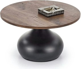 Masuta cafea TIMOR, nuc/negru, 70x42 cm
