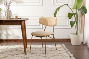 Set de scaune de sufragerie Nancy Beige and Gold,2 bucăți
