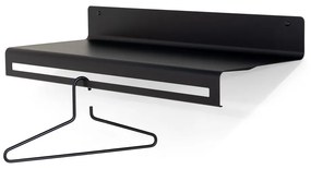 Cuier de perete negru cu raft din metal 78 cm Sway – Spinder Design