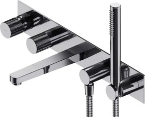 Baterie cada - dus incastrata Omnires Contour 5 orificii  cu corp ingropat si set de dus
