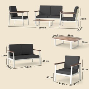 Outsunny Set Mobilier Grădină 4 Persoane: 2 Fotolii, Canapea, Măsuță | Aosom Romania