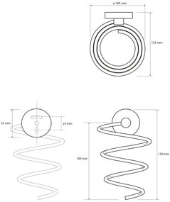 SAPHO XR002 Suport pentru uscător de păr X-Round,spirală, argintiu