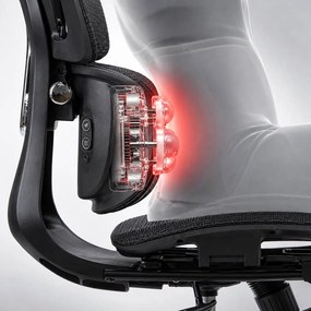 Scaun ergonomic cu masaj și încălzire, mânere 3D și spătar rabatabil SYYT 9522 negru