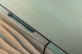 Comoda cu fronturi 3D design ondulat WAVE 160cm, turcoaz