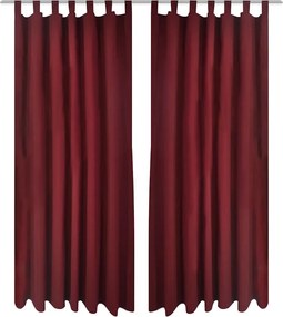 vidaXL Draperii micro-satin cu bride, 140 x 175 cm, bordo, 2 buc.