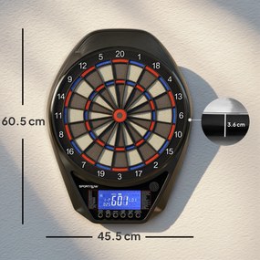 SPORTNOW Țintă electronică pentru săgeți Joc de săgeți electronic luminat ecran LED supradimensionat reîncărcabil negru | Aosom Romania