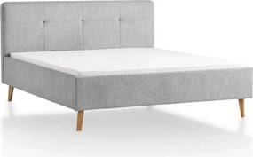 Pat matrimonial gri deschis tapițat fără somieră 180x200 cm Smart – Meise Möbel