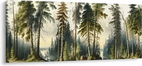 Tablou - Peisaj de epocă de păduri (120x50 cm)