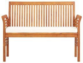 45967 vidaXL Bancă grădină cu 2 locuri &amp; pernă, 120 cm, lemn masiv acacia