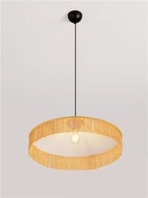 Lustra cu abajur din catifea si franjuri galben mustar VELVY