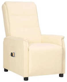 3098606 vidaXL Fotoliu de masaj electric, crem, piele ecologică