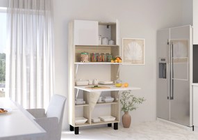 Masă PC Home (alb lucios + Stejar sonoma). 1124934