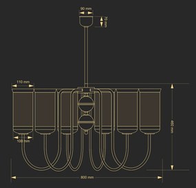 Candelabru 6 brate design clasic din alama OLZANO