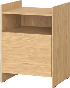 Noptieră în culoare naturală cu rafturi cu aspect de lemn de stejar Toopt – noo.ma