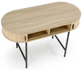 Birou Sebby, lemn natural / negru