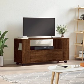 Comoda TV, stejar maro, 102x34,5x43 cm, lemn prelucrat