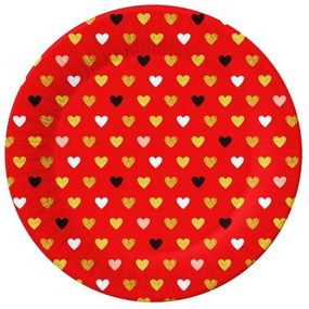 Iubire XOXO Red farfurie de hârtie 6 buc 18 cm