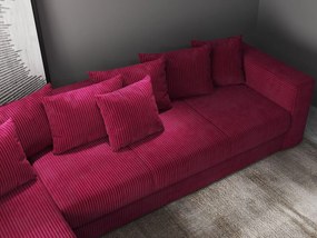 Colțar extensibil dumonde cu ladă de depozitare si sezut confortabil din spuma high-density, Gloria Zoom Red 320x183 cm