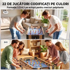 SPORTNOW Fotbal de Masă: Mini Masă de 89 cm, 2 Indicatoare Manuale de Scor, Mov | Aosom Romania